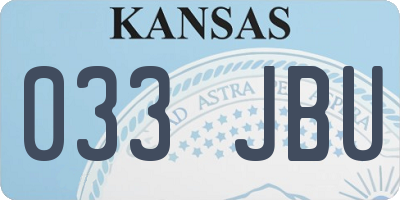 KS license plate 033JBU