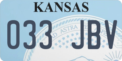 KS license plate 033JBV