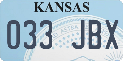 KS license plate 033JBX