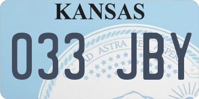 KS license plate 033JBY