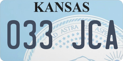 KS license plate 033JCA
