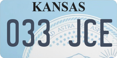KS license plate 033JCE