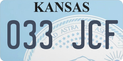 KS license plate 033JCF
