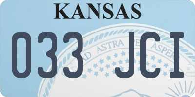 KS license plate 033JCI