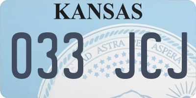 KS license plate 033JCJ