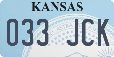 KS license plate 033JCK
