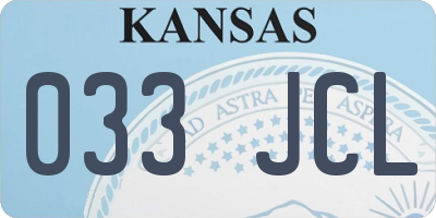 KS license plate 033JCL