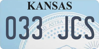 KS license plate 033JCS