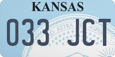 KS license plate 033JCT