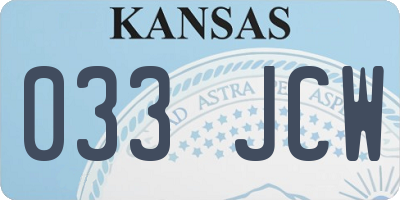 KS license plate 033JCW