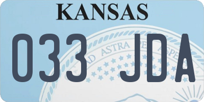 KS license plate 033JDA