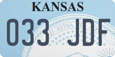 KS license plate 033JDF