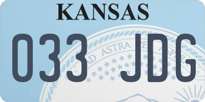 KS license plate 033JDG