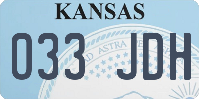 KS license plate 033JDH