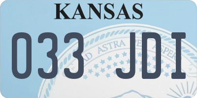 KS license plate 033JDI