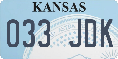 KS license plate 033JDK
