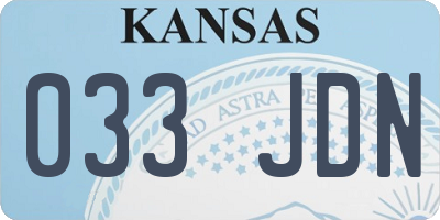 KS license plate 033JDN