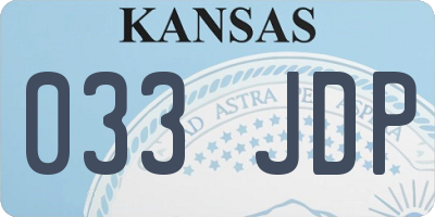 KS license plate 033JDP