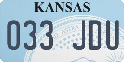 KS license plate 033JDU
