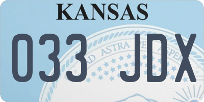 KS license plate 033JDX