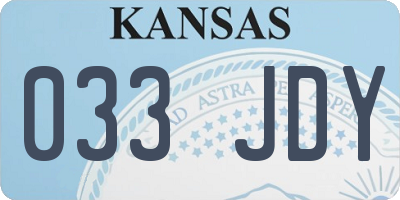 KS license plate 033JDY