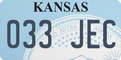 KS license plate 033JEC