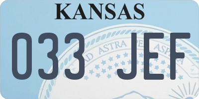 KS license plate 033JEF