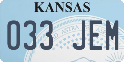 KS license plate 033JEM