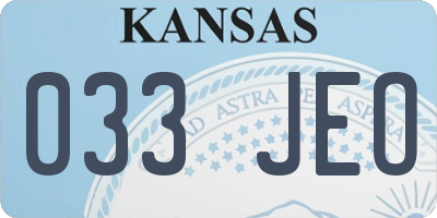 KS license plate 033JEO