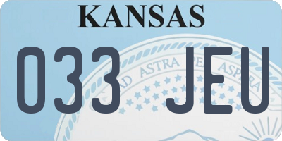 KS license plate 033JEU