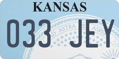 KS license plate 033JEY