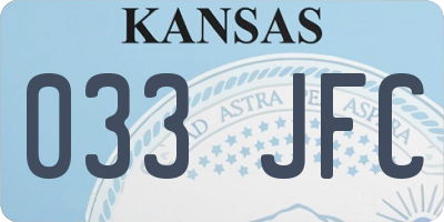 KS license plate 033JFC