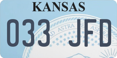 KS license plate 033JFD