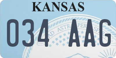 KS license plate 034AAG