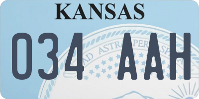 KS license plate 034AAH