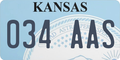 KS license plate 034AAS