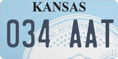 KS license plate 034AAT