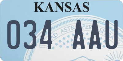 KS license plate 034AAU