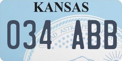 KS license plate 034ABB