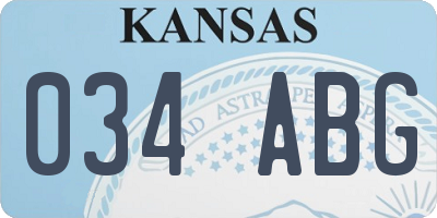KS license plate 034ABG