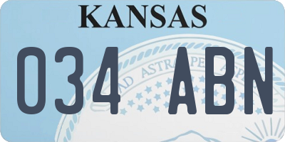 KS license plate 034ABN