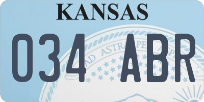 KS license plate 034ABR