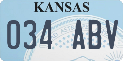 KS license plate 034ABV
