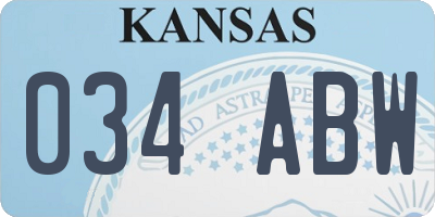 KS license plate 034ABW