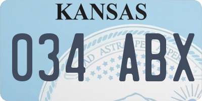 KS license plate 034ABX