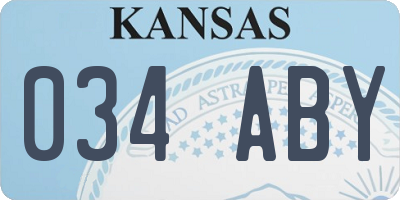 KS license plate 034ABY