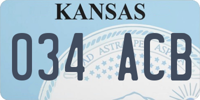 KS license plate 034ACB