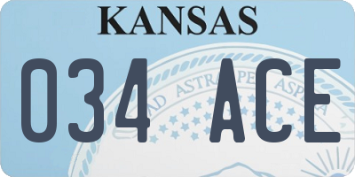 KS license plate 034ACE