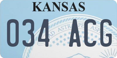 KS license plate 034ACG
