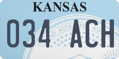 KS license plate 034ACH